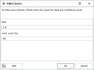 Enter the value of beta 
      and the confidence level.