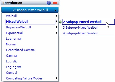 Weibull++ settings for mixed Weibull analysis