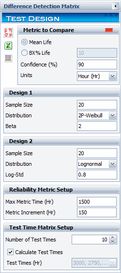 Difference Detection Matrix control panel