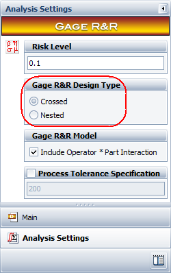 Analysis setting