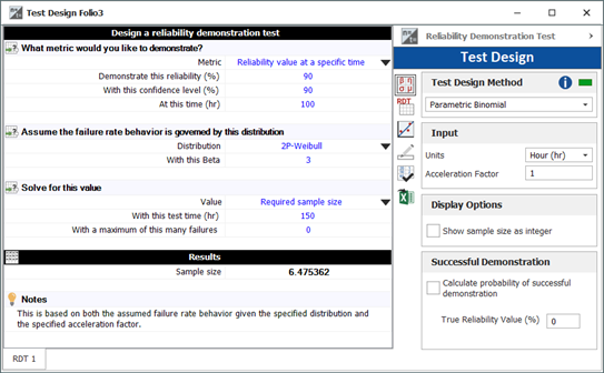 Calculate number of test units with Beta = 3