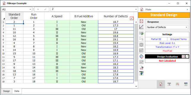 Randomized complete block design for the mileage test using three blocks. Randomized complete block design for the mileage test using three blocks.