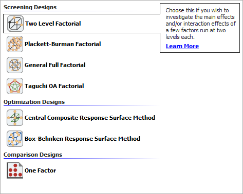 Selection of full factorial experiments with two levels in Weibull++. Selection of full factorial experiments with two levels in Weibull++.