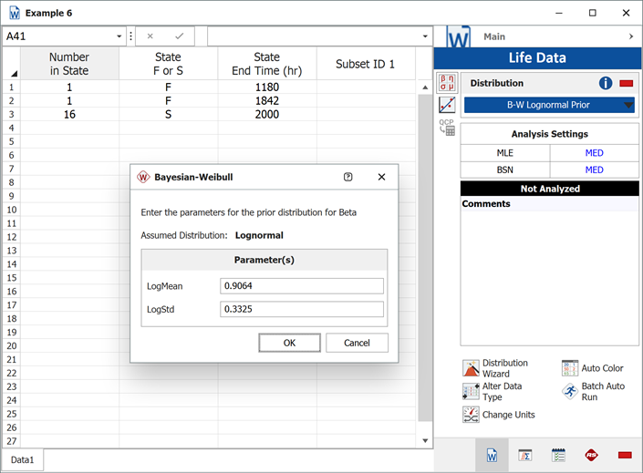 Weibull Distribution Example 6 Data and Prior.png