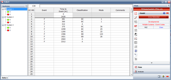 Advanced view for Multiple Systems with Event Codes