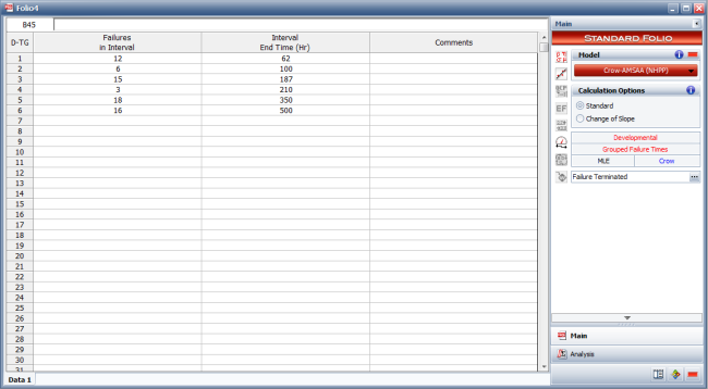 Grouped Failure Times data