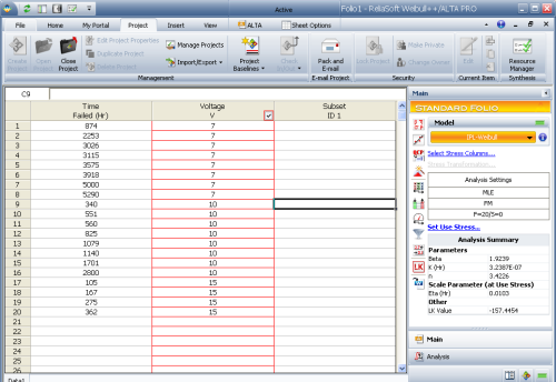 Using ALTA to calculate component parameters.